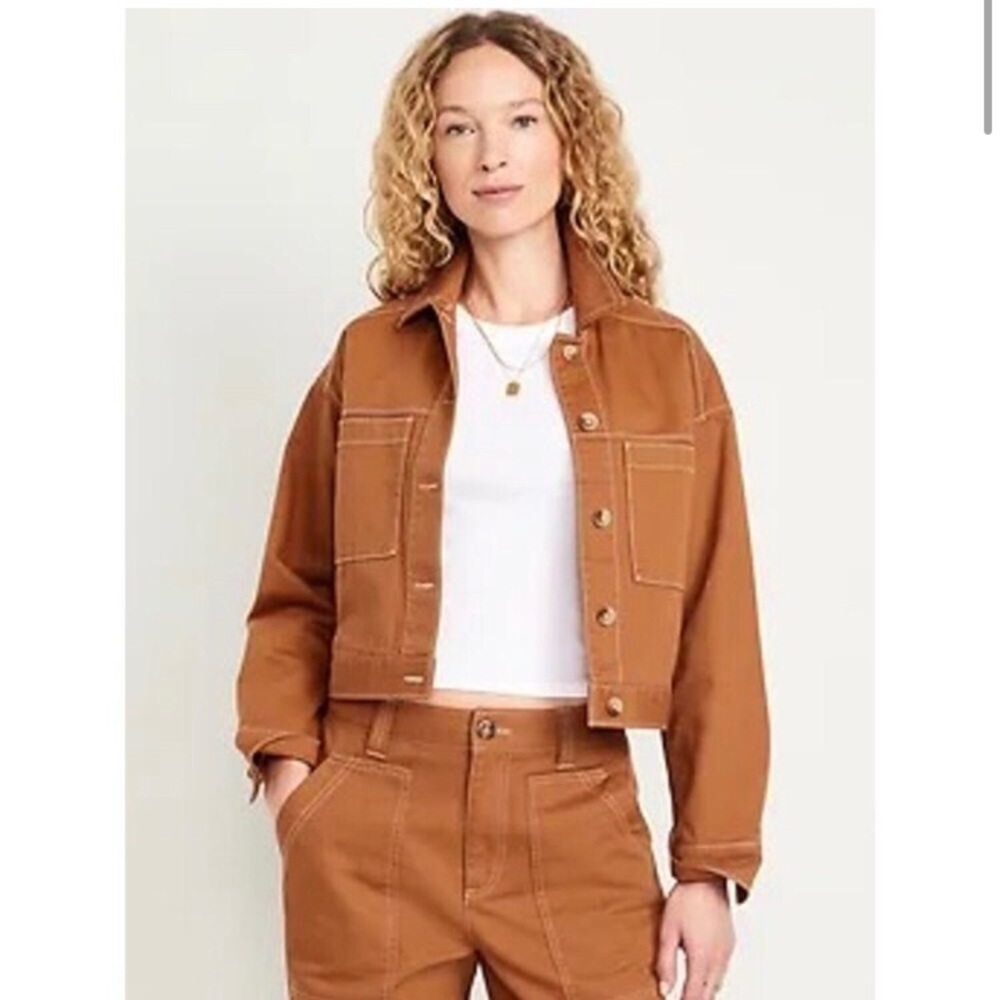 Old Navy Plus Size Carmel Rugged Cropped Utility Jacket Size xxl